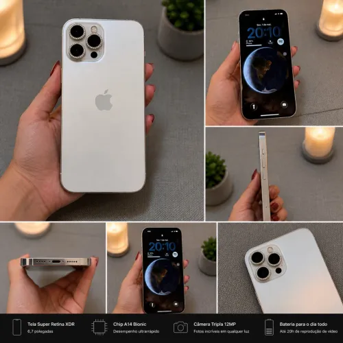 iPhone 12 Pro Max 128GB Branco - Impecável