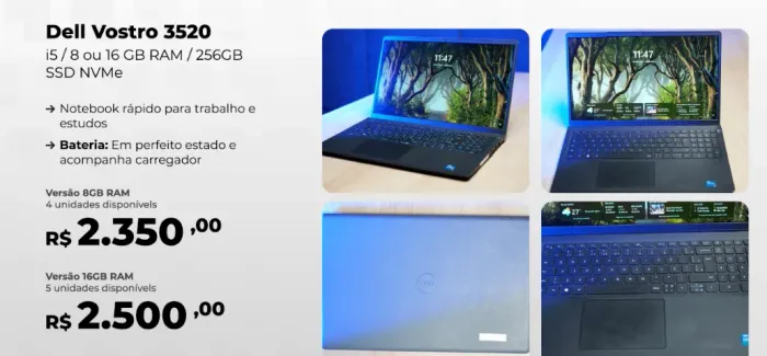 NOTEBOOKS DELL CORPORATIVOS - i5 / i7 / RYZEN 7 - SSD NVMe - TESTADOS