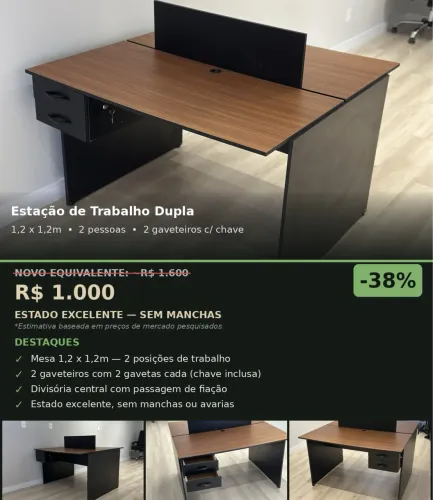 Mesa, Estação de Trabalho Dupla 1,2 x 1,2m
