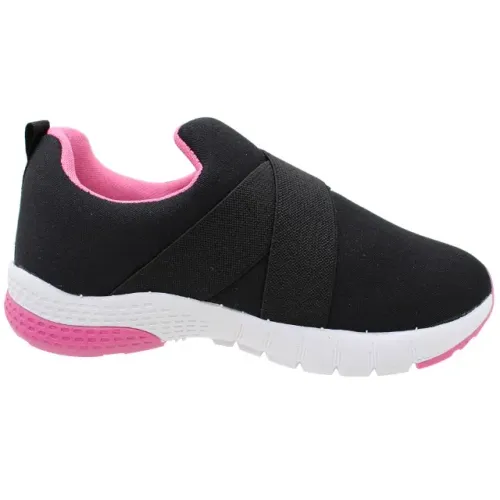 Tênis Infantil Gibizinho S/ Cadarço Preto Rosa B6942