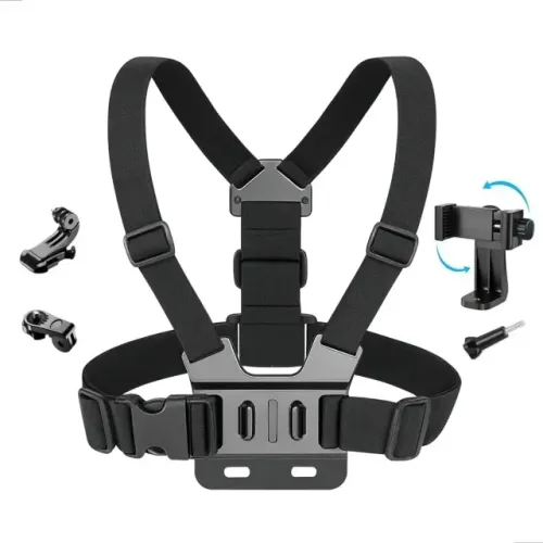 Suporte Peito Peitoral Ajustável para Celular Câmera de Ação Gopro Esportiva