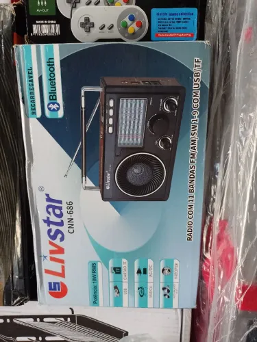 Rádio AM E FM pega Bluetooth cartão de memória pendrive pilhas bateria energia recare