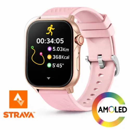 Smartwatch Bateria Longa Duração Corrida Strava Ios Android  Tela Amoled Peje Gps 