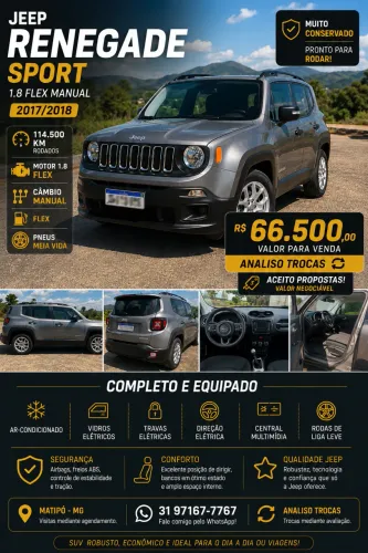 Jeep Renegade Sport 1.8 4X2 Flex 16V Mec. 2018