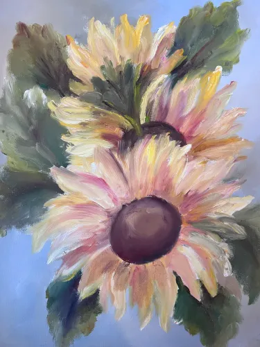 Pintura decorativa óleo sobre tela de flores