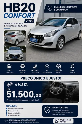 Hyundai HB20 Comf./c.plus/c.style 1.0 Flex 12V 2019