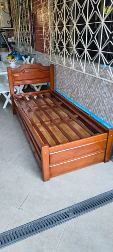 Cama SOLTEIRO Completa com BICAMA Excelente + GAVETAS em Madeira MACIÇA