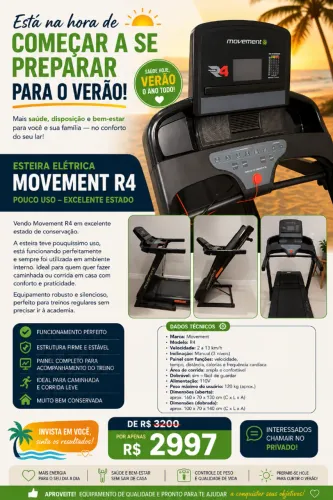 Esteira Elétrica Momentum R4 - Pouco Uso - Excelente Estado