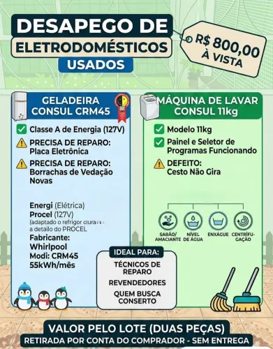 Geladeira e Máquina de Lavar