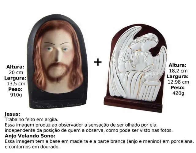 Jesus E Anjo Velando Sono - 2 Imagens Arte Sacra