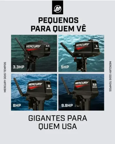 Motores Mercury 3.3HP, 5HP, 8HP, 9.9HP - Motor de Popa