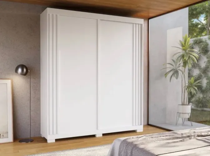Guarda Roupa Athena ACP 100% MDF, 03 Portas deslizantes e 03 Gavetas - Entrega Imediata;