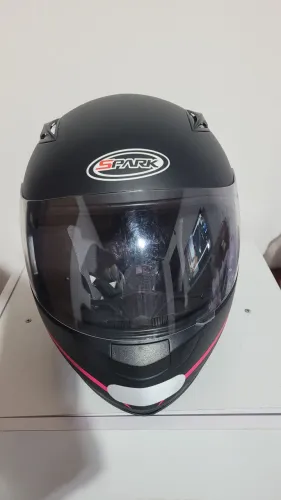Capacete rosa e pink EBF E17 SPARK BLACK EDITION 2 FEM - TAMANHO 58CM