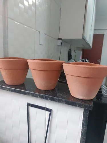 Kit com 3 Vasos de Barro / Cerâmica para Plantas