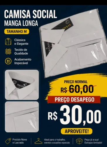 Camisa manga longa social