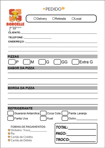 Bloco de Pedidos Delivery