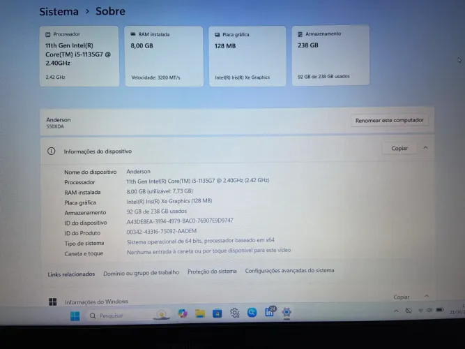 Vendo Notebook Samsung