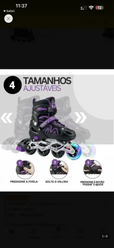 Patins 4 Rodas com Led