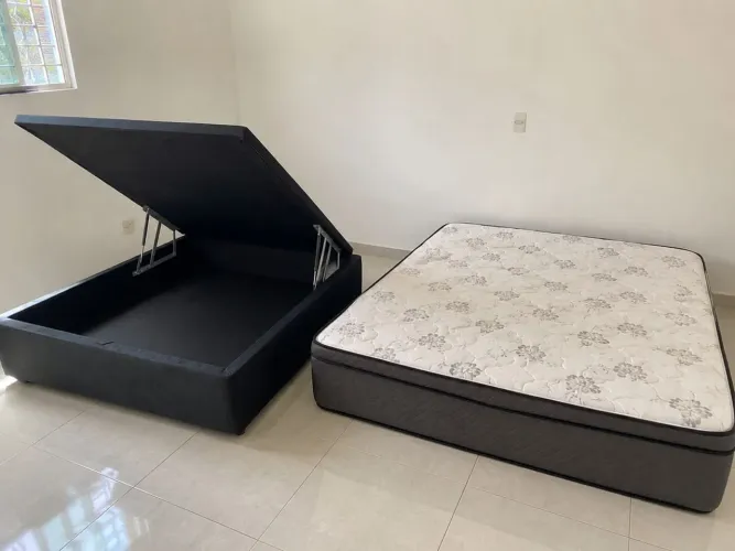 Cama box casal+ colchão de espuma 