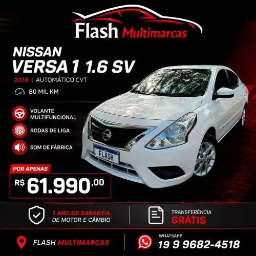 Nissan Versa SV 1.6 16V Flexstart 4P Aut. 2018