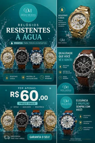     ? Relógio Masculino Resistente à Água - Apenas R$ 60