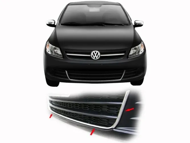 Grade Dianteira Inferior Para-Choque Gol Saveiro Voyage G5 com Friso cromado sasas