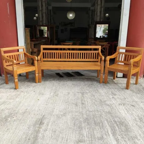 Jogo De Banco De Peroba Rosa Viga