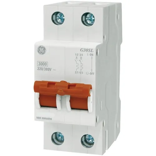 Disjuntor Din bipolar 10A 16A 20A 25A 32A 40A 50A 63A Curva C Weg ou GE