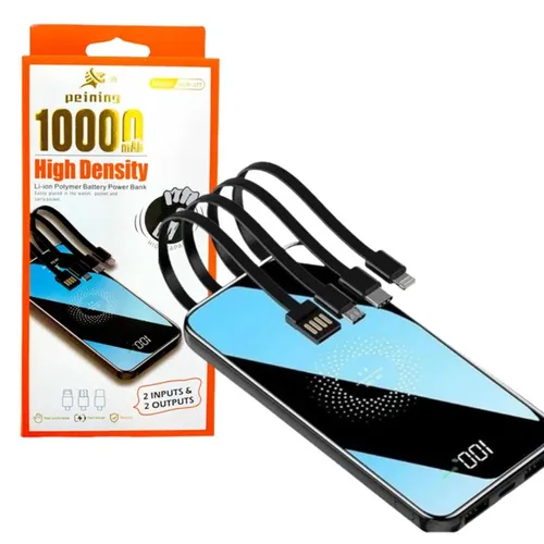 Carregador Portátil Power Bank Por Indução com 4 Cabos Inclusos