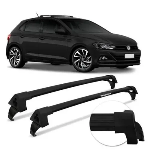 Rack Teto Volkswagen Polo Hatch 2018 - Preto - Projecar
