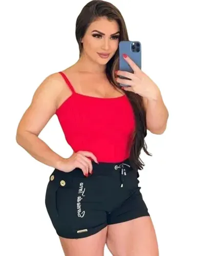 Short feminino curto moletinho Sereia da Terra