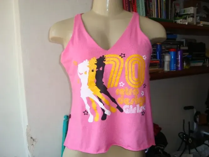 Blusa Bata Regata Rosa - Entre na onda rosa.