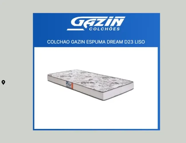  Colchão Gazin Espuma Dream D23 - Solteiro - 880 cm - R$ 265,00 no Pix 