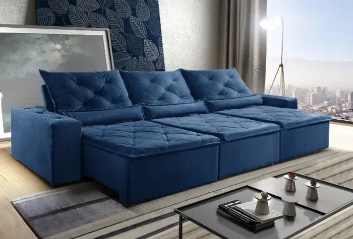 sala sofa retratil e reclinavel 6 lugares