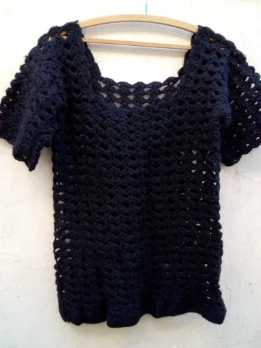 Blusa de tricô preta