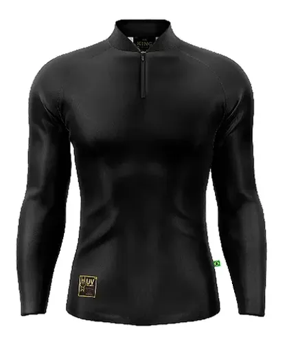 Camisa De Pesca Preta Lisa