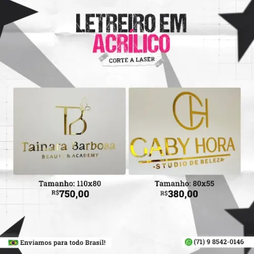 Letreiro Personalizado em Acrílico Espelhado