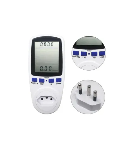 MEDIDOR DE CONSUMO TOMADA BIVOLT WATTIMETRO DIGITAL PLUG BR