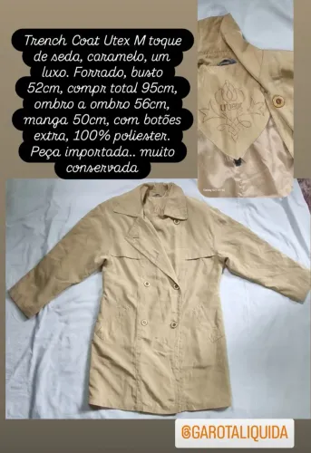 Trench coat casaco toque de seda M