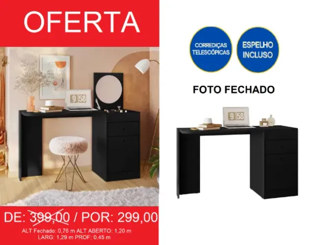 penteadeira com espelho - a pronta entrega
