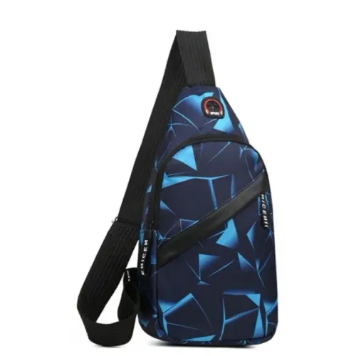Mochila de Ombro Masculina - Azul com Design Moderno