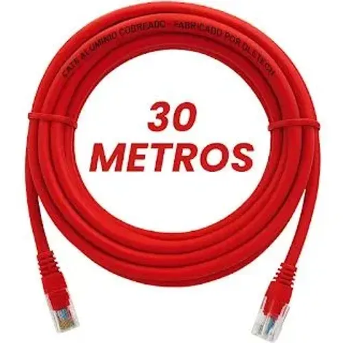 Cabo de Rede CAT6 c/ Conector Blindado Alta Velocidade 30m