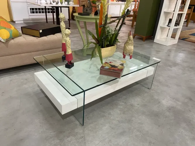 Mesa de centro tampo de vidro