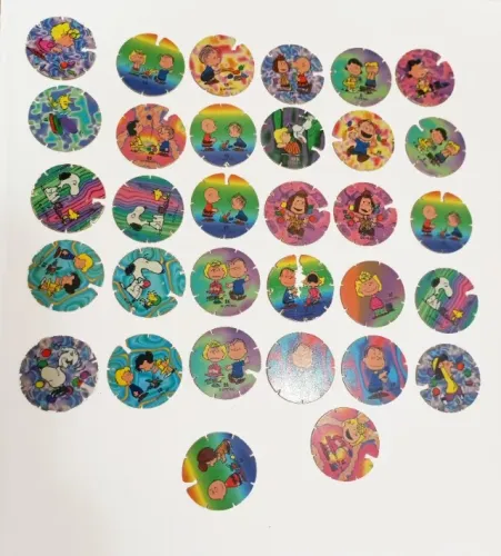 Tazos Frogs Charlie Brown Snoopy 32 unidades