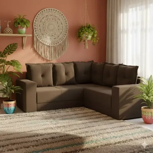 Sofá de Canto Moscou Marrom