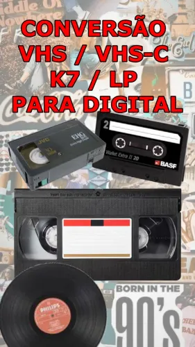 Conversão e Digitalização de Fitas VHS, VHS-C, K7 e Discos LP para Digital, Pen Drive, Mp3
