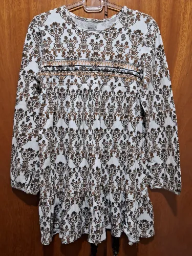 Vestido Infantil Estampado Zara Girls - Tamanho 11/12 Anos