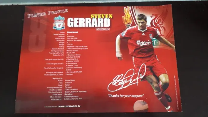 Pôster jogador Steven Gerrard no Liverpool seminovo