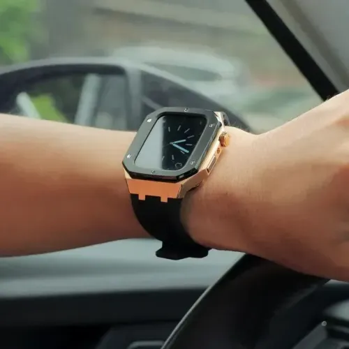 kit pulseira para apple watch 45mm metal estilo cartier elegante