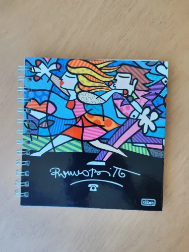 Índice Telefônico 18x18 cm 70 folhas Romero Britto